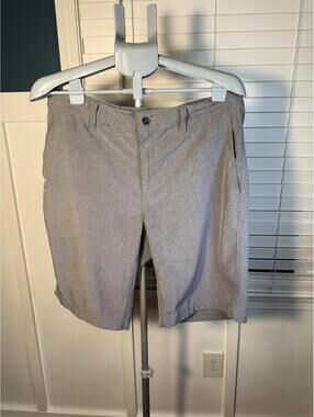Coolkeep Men's Stretch Performance Shorts Size 34 Grey Heathered Quick Dry